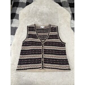 Croft & Barrow Women's‎ Aztec Western Wool Button Cardigan Size XL Multicolor